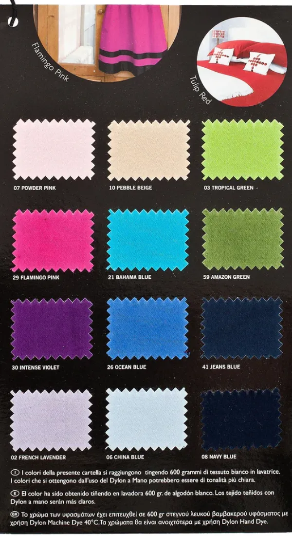 Best Dylon Tintura per Tessuti in Lavatrice a 40° Cotone Lino Viscosa tutti i colori Tinture Per Tessuti