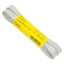 Outlet Lacci Argento Lucido - Stringhe Lunghe 120cm per Scarpe Lacci Da Scarpe Piatti