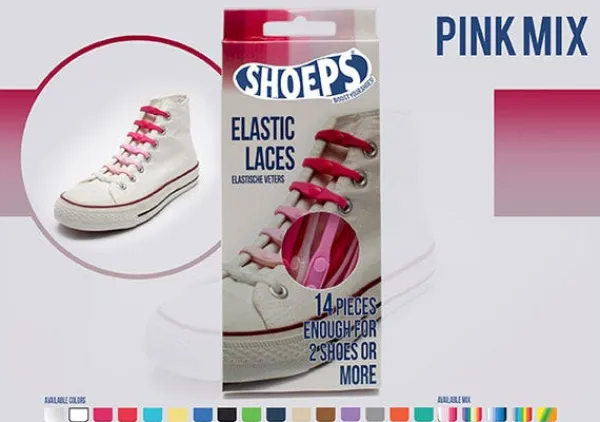 Sale Lacci da Scarpe Elastici in Silicone Mix Pink - Mai più Scarpe Slacciate Lacci Da Scarpe In Silicone
