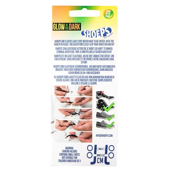 Best Lacci da Scarpe Elastici in Silicone Glow Dark Mix - Mai più Scarpe Slacciate Lacci Da Scarpe In Silicone
