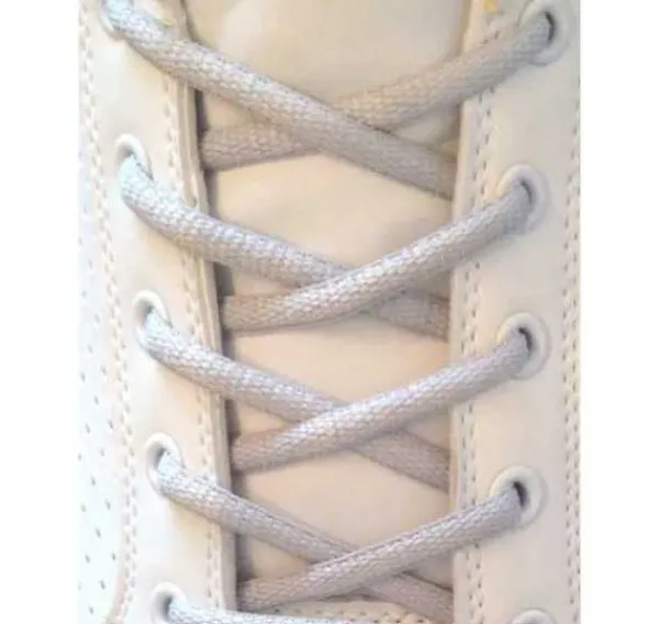 Online Lacci per Scarpe Grigio Silver - Stringhe per Sneakers Lacci Da Scarpe Ovali 7mm