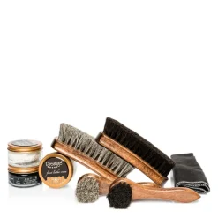 Outlet Set Completo per Pulizia Scarpe in Pelle Confezione Regalo - Box Lucidi e Spazzole Set Pulizia Scarpa