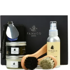 Discount Set Completo per Rinnovare Scarpe in Pelle e Camoscio - Confezione Regalo Set Pulizia Scarpa