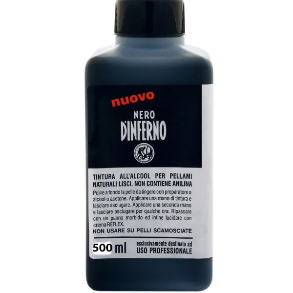 New Tintura da Scarpe Borse e Accessori in Pelle e Cuoio - 500ml Nero Tintura Per Pelle Liscia|Tintura Per Pelle Liscia
